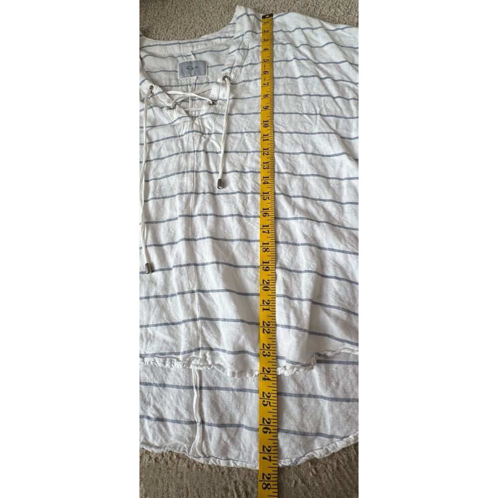 Rails Lily Positano Stripe Linen Blend Lace Up Top Women’s Small - Picture 6 of 7
